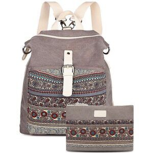 6021 Backpack Purse Set Fashion Casual Lightweight Shoulder Bag Wallet